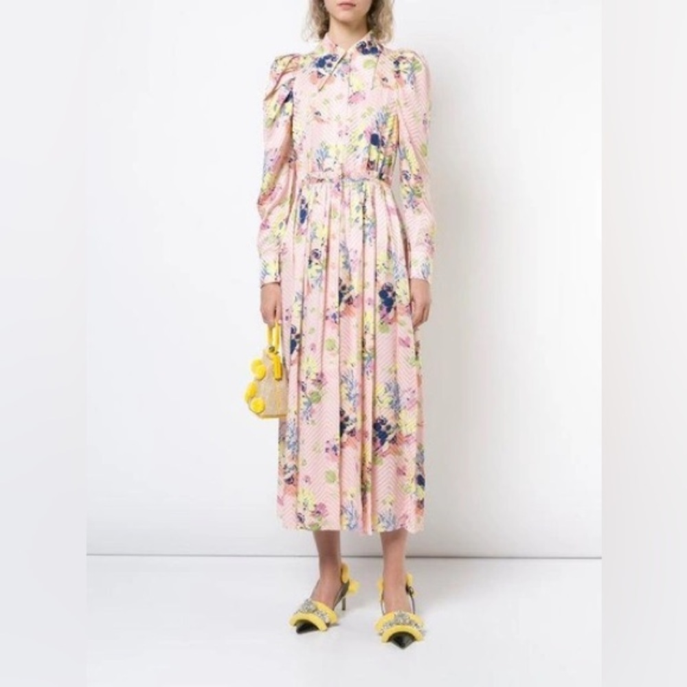 Jill Stuart Floral Print Button Up Maxi Noot Dress Size 8